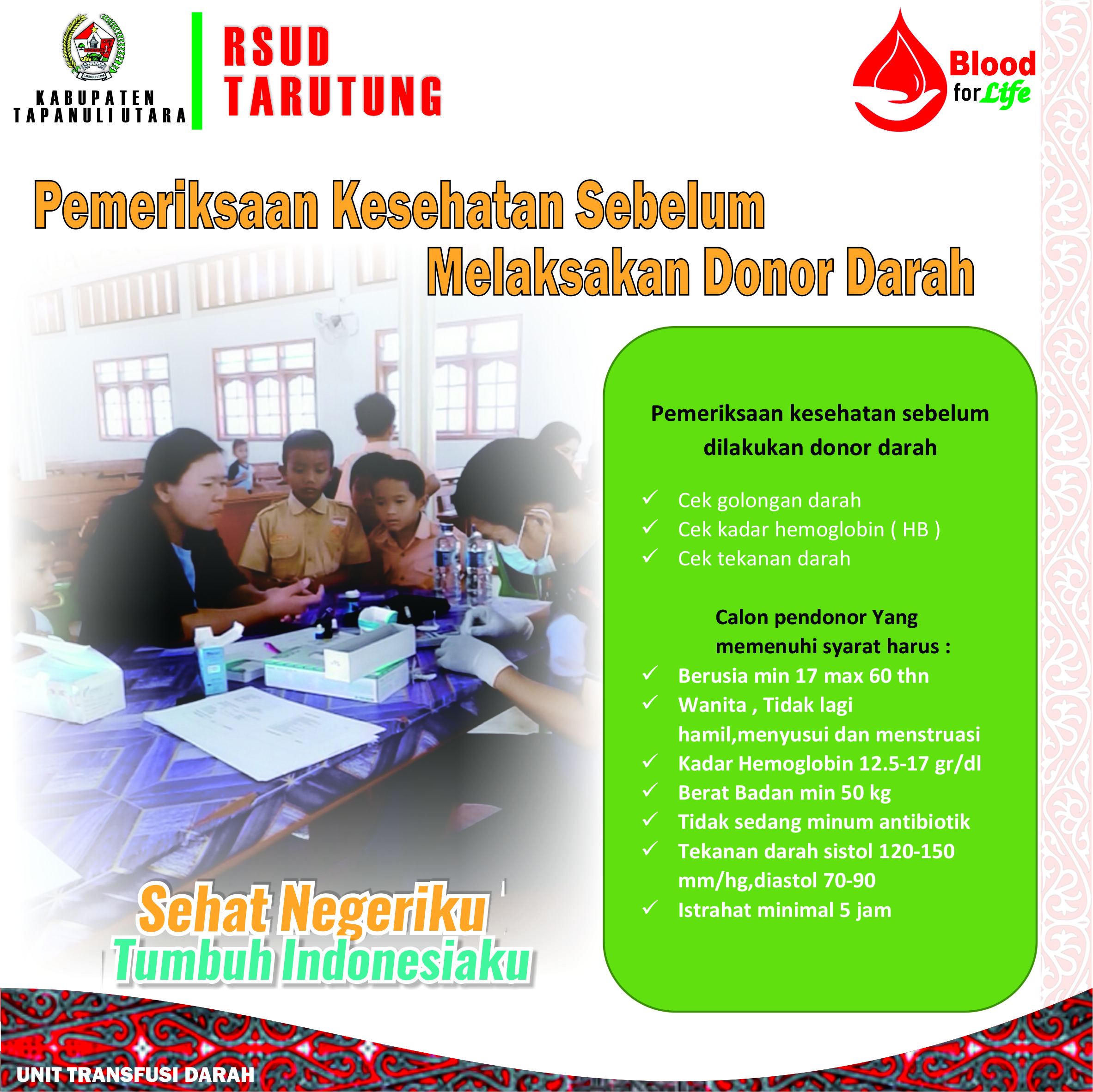 Pemeriksaan Kesehatan Sebelum Melaksanakan Donor Darah